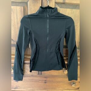 Good American Black Zip-Up Sweatshirt
